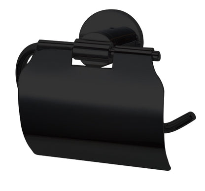 Toiletaccessoires set Sanitado Industry met borstel, rolhouder met klep en handdoekhaak in mat zwart