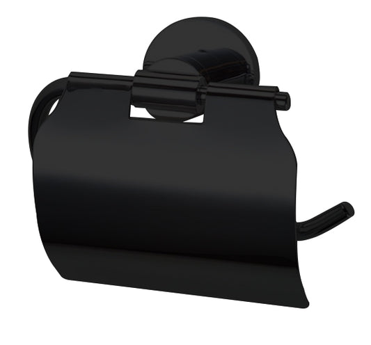 Toiletaccessoires set Sanitado Industry met borstel, rolhouder met klep en handdoekhaak in mat zwart