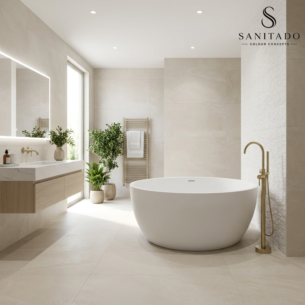 Vrijstaand ligbad Sanitado Elements Cirkel 153cm mat wit