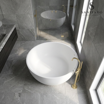 Vrijstaand ligbad Sanitado Elements Cirkel 153cm mat wit