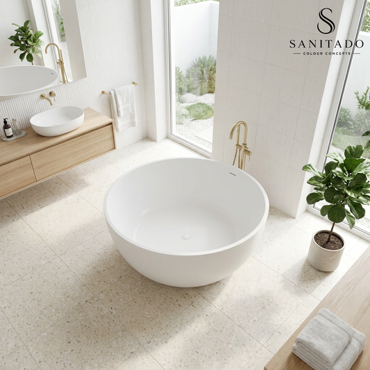 Vrijstaand ligbad Sanitado Elements Cirkel 153cm mat wit