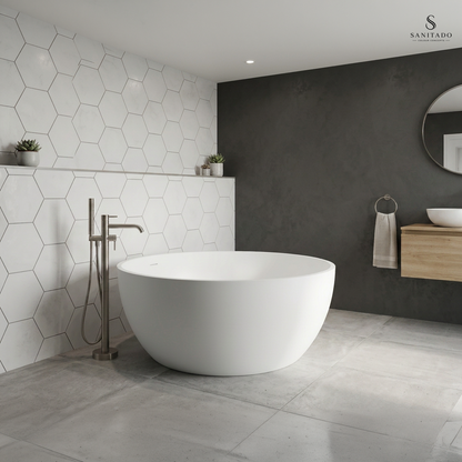 Vrijstaand ligbad Sanitado Elements Cirkel 153cm mat wit