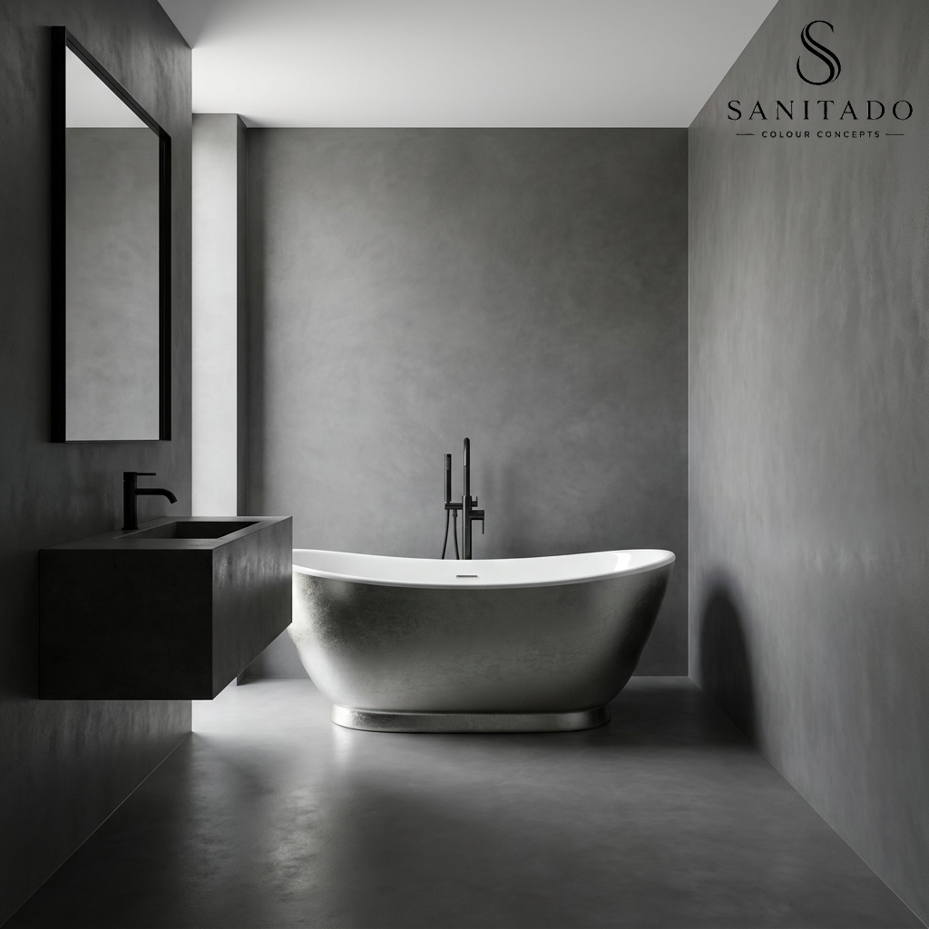 Vrijstaand ligbad Sanitado Industry Silvercreek 175x75cm zilver en glanzend wit
