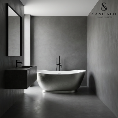 Vrijstaand ligbad Sanitado Industry Silvercreek 175x75cm zilver en glanzend wit