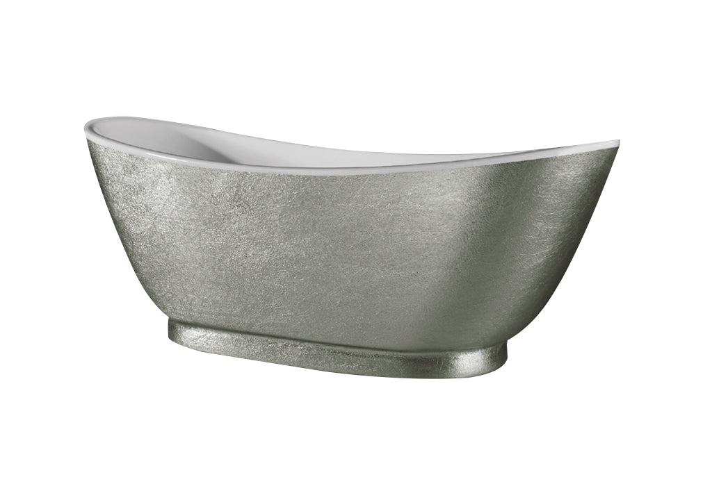 Vrijstaand ligbad Sanitado Industry Silvercreek 175x75cm zilver en glanzend wit