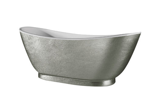 Vrijstaand ligbad Sanitado Industry Silvercreek 175x75cm zilver en glanzend wit