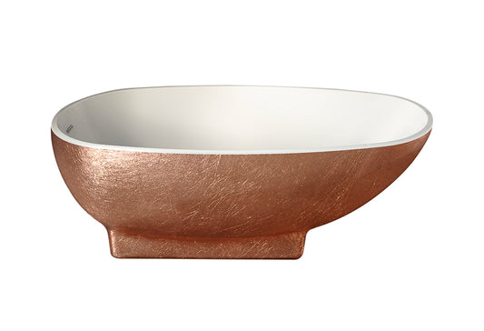 Vrijstaand ligbad Sanitado Industry Asymmetrisch 173x77cm oud brons en wit