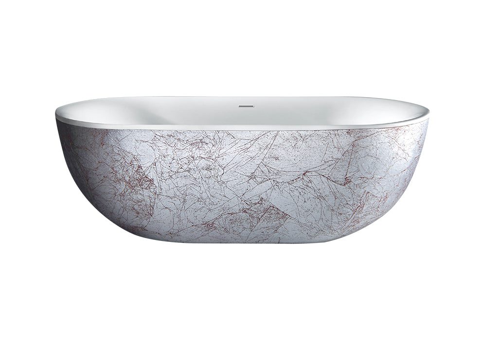Vrijstaand ligbad Sanitado Industry Silver brush 180x75cm mat goud en wit