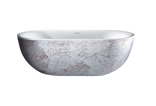 Vrijstaand ligbad Sanitado Industry Silver brush 180x75cm mat goud en wit