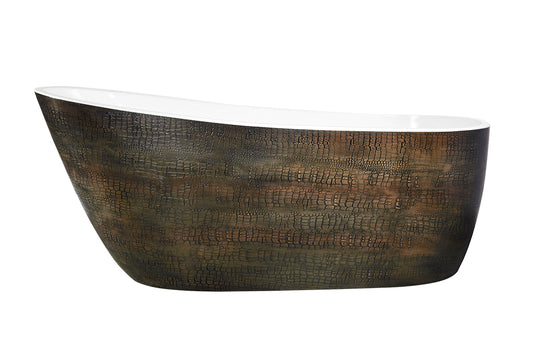 Vrijstaand ligbad Sanitado Industry Croco 180x80cm koper bruin geschubd