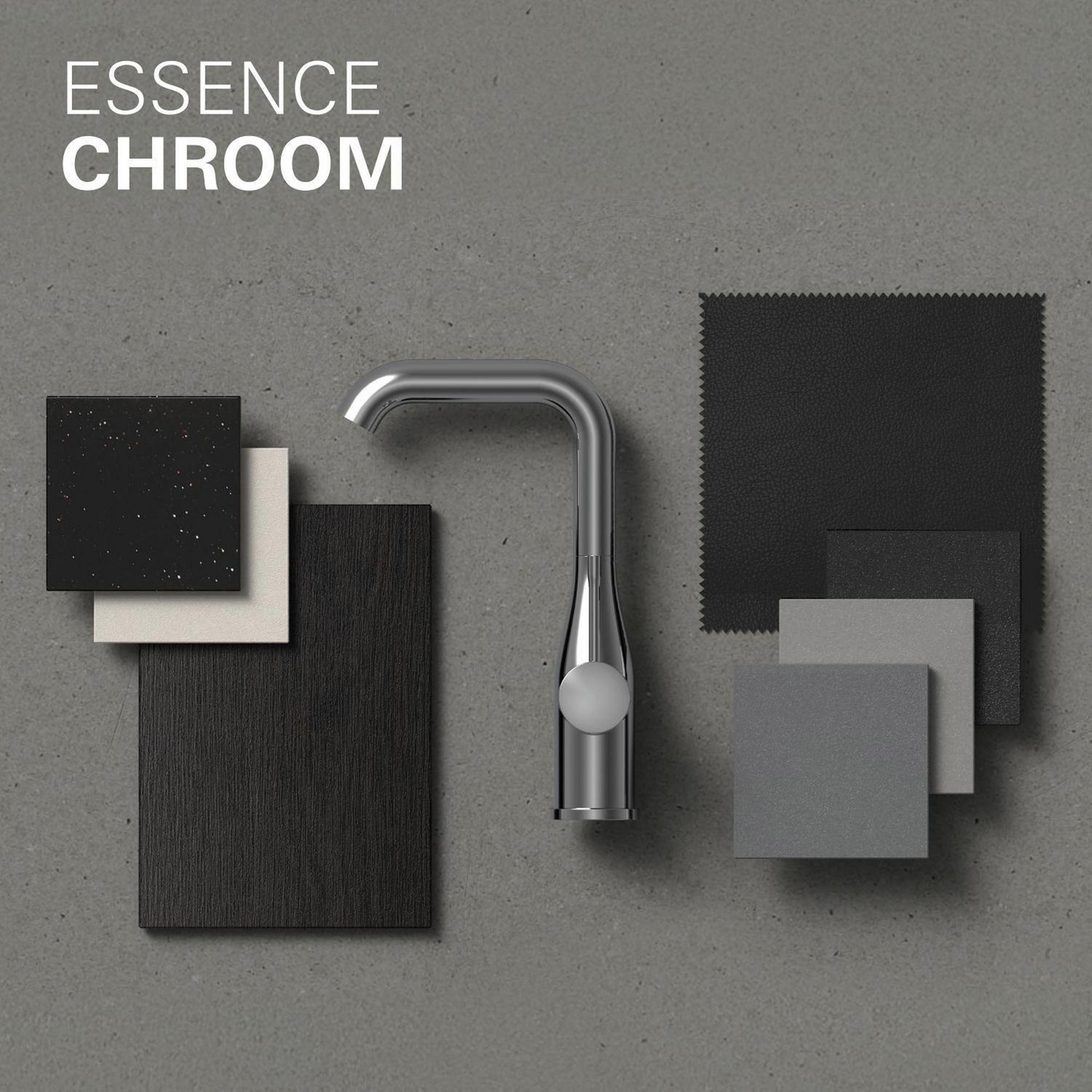 Wastafelmengkraan Grohe Essence New M-size hoge draaibare uitloop Enjoy chroom