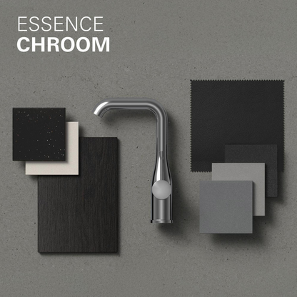 Wastafelmengkraan Grohe Essence New M-size hoge draaibare uitloop Enjoy chroom