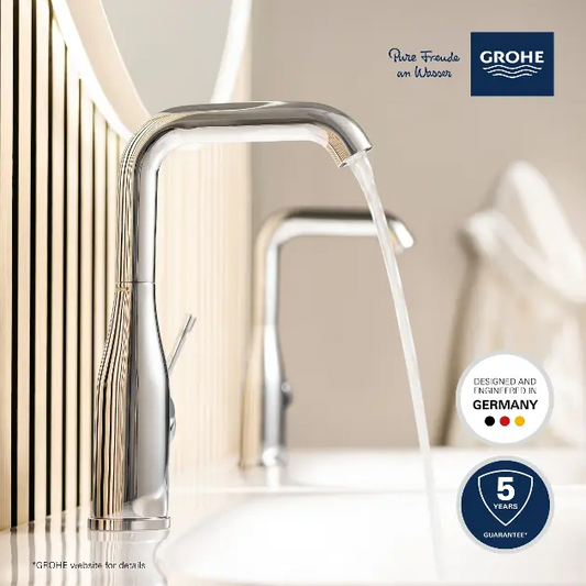 Wastafelmengkraan Grohe Essence New M-size hoge draaibare uitloop Enjoy chroom