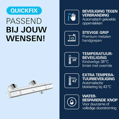 Thermostatische douchekraan Grohe Quick Fix Precision Trend 15cm chroom