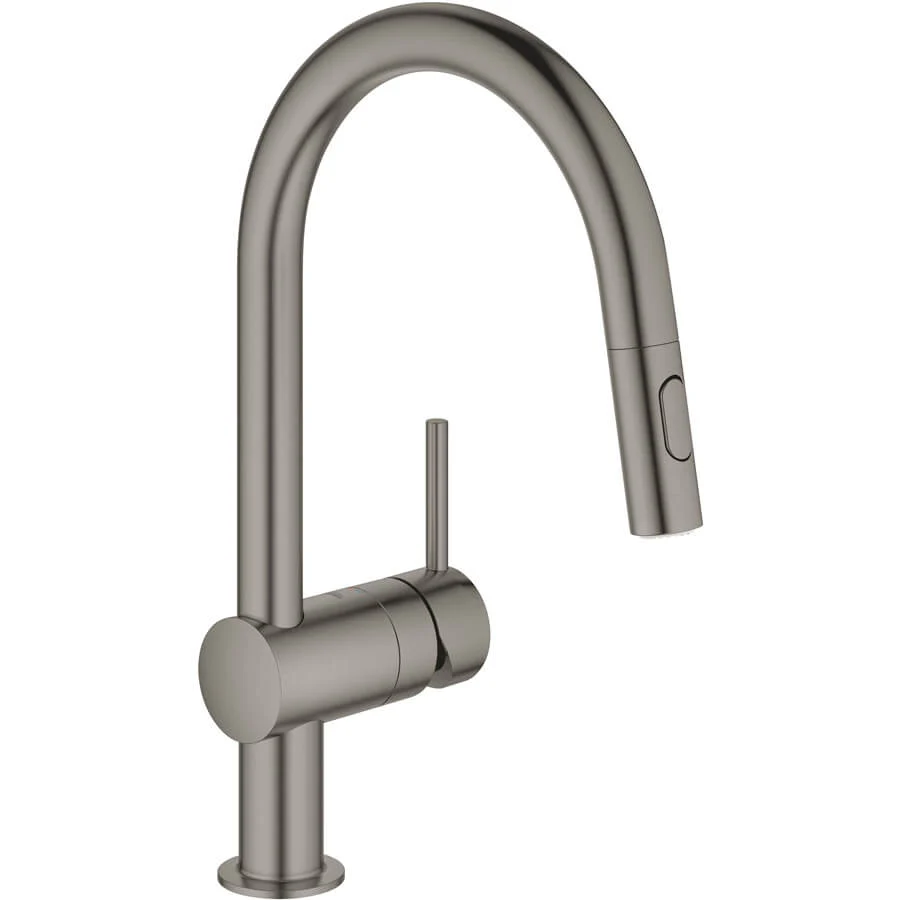 Keukenmengkraan Grohe Minta draaibare C-uitloop uittrekbaar DualSpray in hard graphite