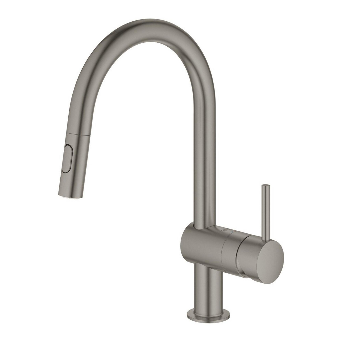 Keukenmengkraan Grohe Minta draaibare C-uitloop uittrekbaar DualSpray in hard graphite