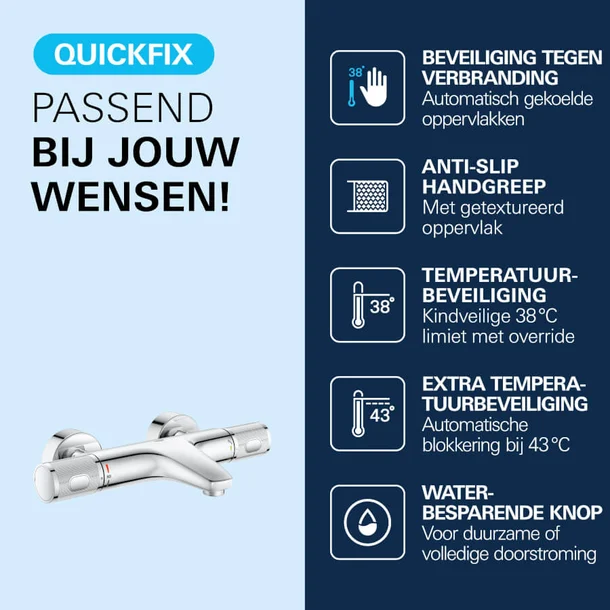 Thermostatische badkraan Grohe Quick Fix Precision Feel chroom