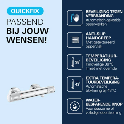Thermostatische douchekraan Grohe Quick Fix Precision Feel 15cm chroom