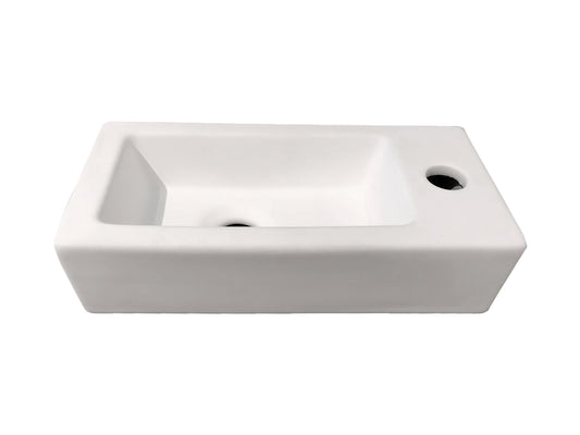 Toilet fonteinbakje Sanitado rainbow rechts 37 x 18 x 9 cm mat wit