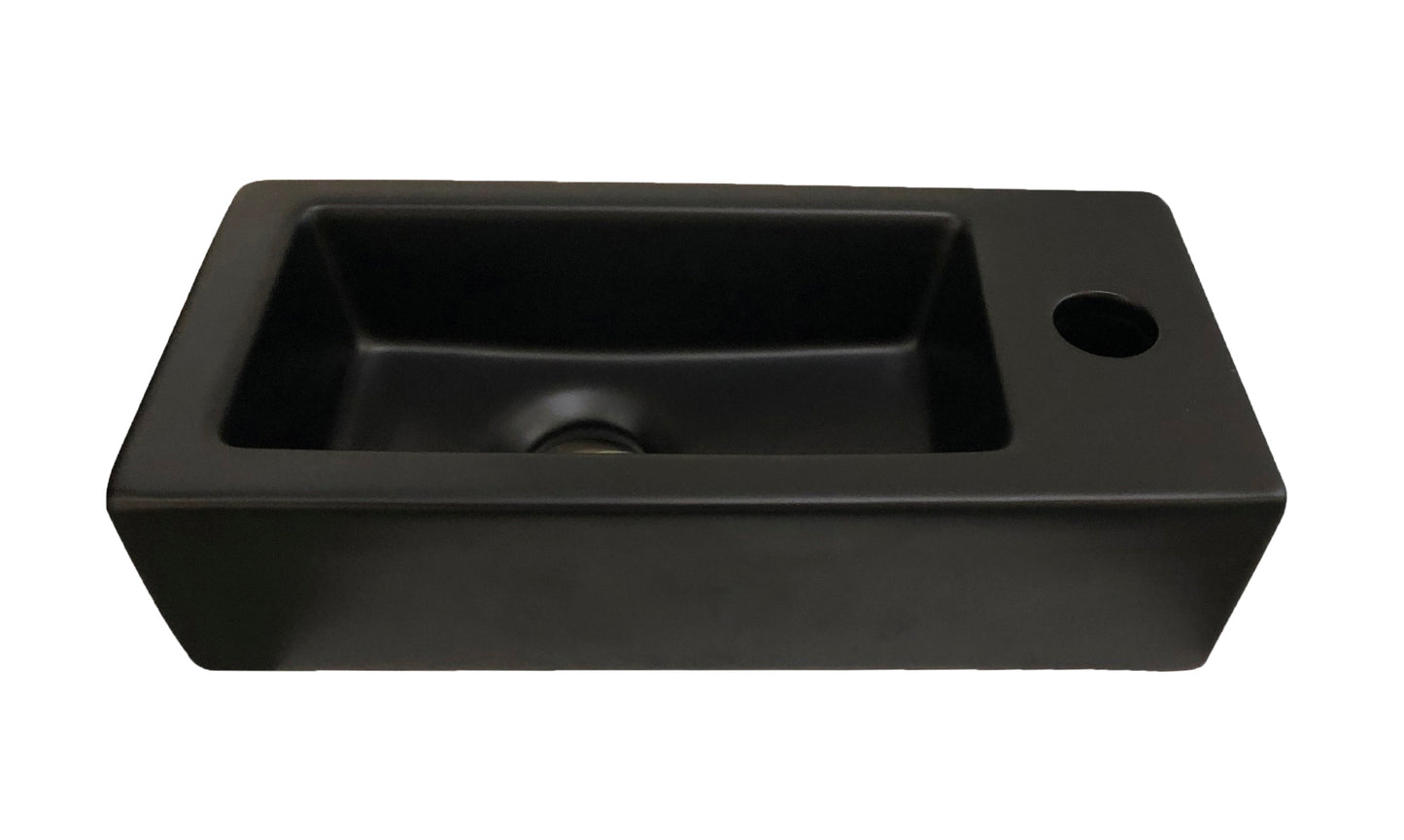 Toilet fonteinbakje Sanitado rainbow rechts 37 x 18 x 9 cm mat zwart
