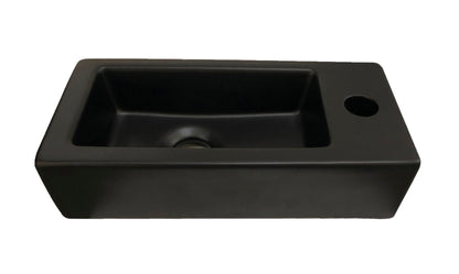 Toilet fonteinbakje Sanitado rainbow rechts 37 x 18 x 9 cm mat zwart