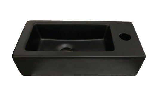 Toilet fonteinbakje Sanitado rainbow rechts 37 x 18 x 9 cm mat zwart