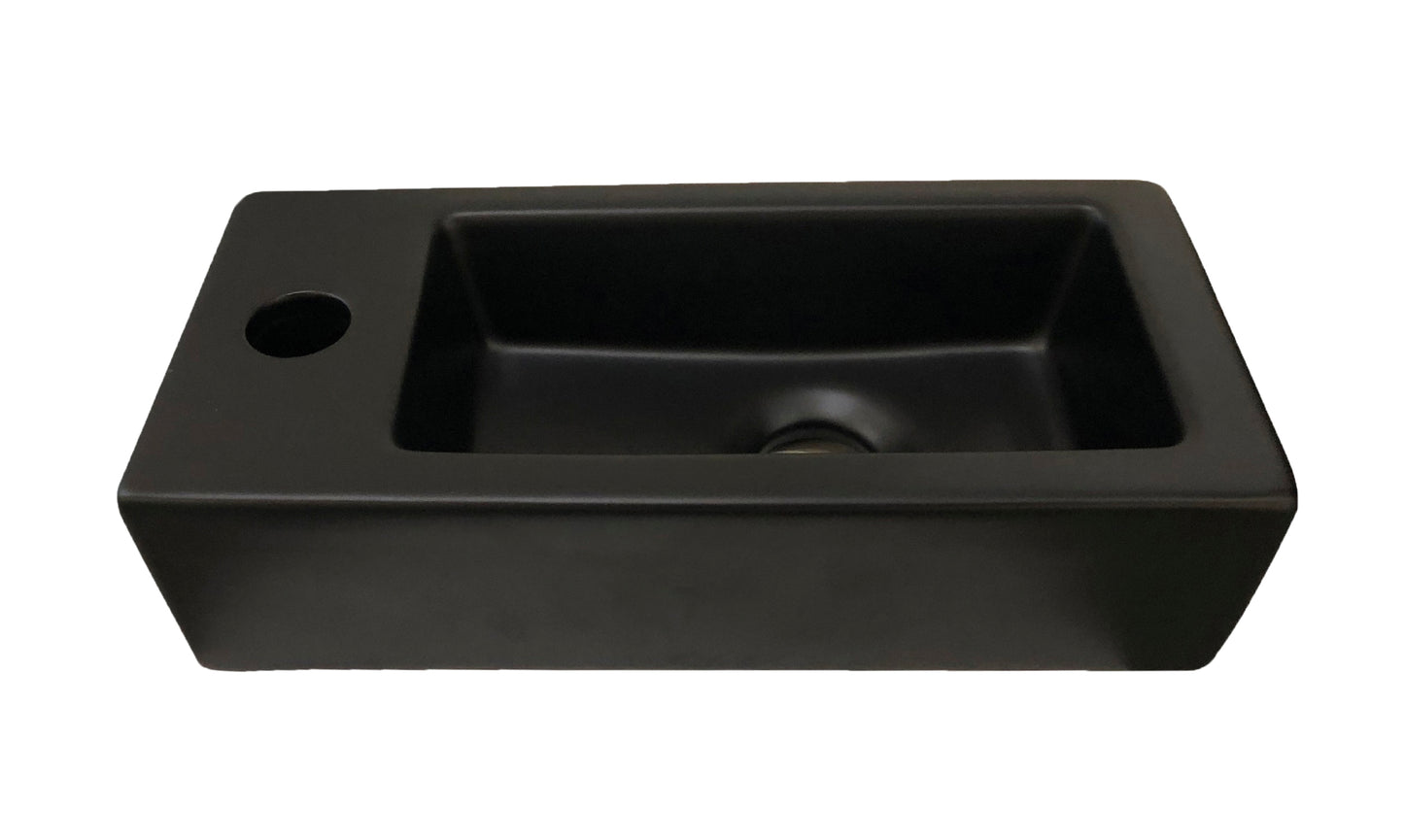 Toilet fonteinbakje Sanitado rainbow links 37 x 18 x 9 cm mat zwart
