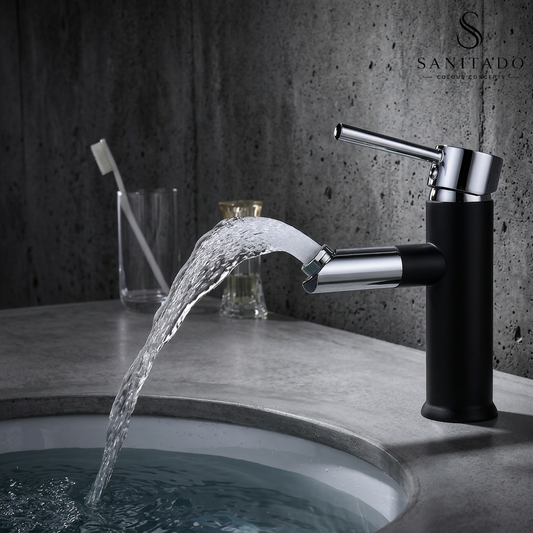 Sanitado Industry Luxe Wastafelmengkraan Draaibaar Zwart-Chroom