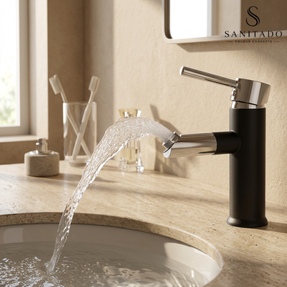 Sanitado Industry Luxe Wastafelmengkraan Draaibaar Zwart-Chroom