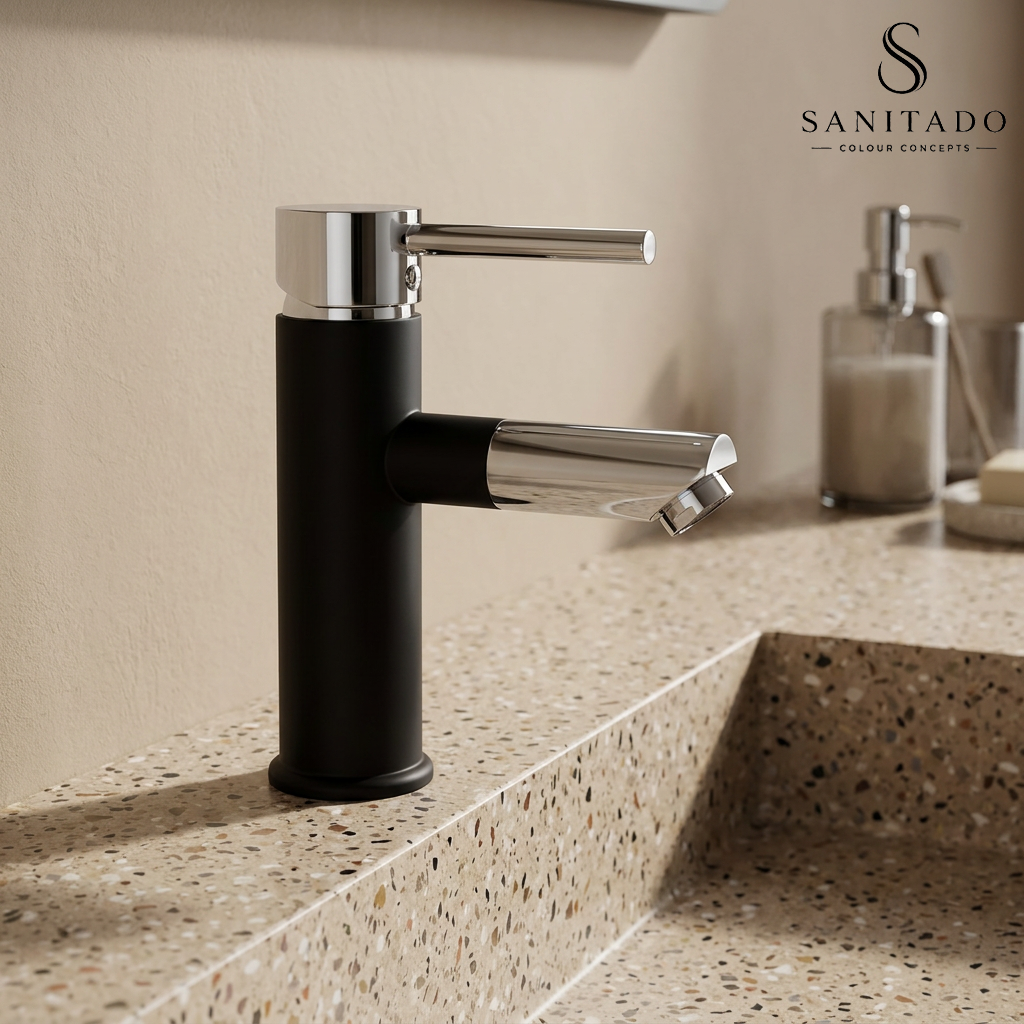 Sanitado Industry Luxe Wastafelmengkraan Draaibaar Zwart-Chroom