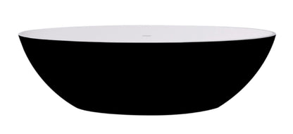 Vrijstaand ligbad Sanitado Elements Just New solid surface 180x85cm zwart en wit