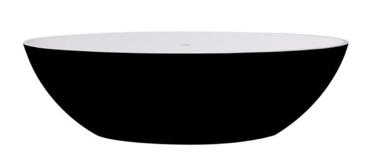 Vrijstaand ligbad Sanitado Elements Just New solid surface 180x85cm zwart en wit