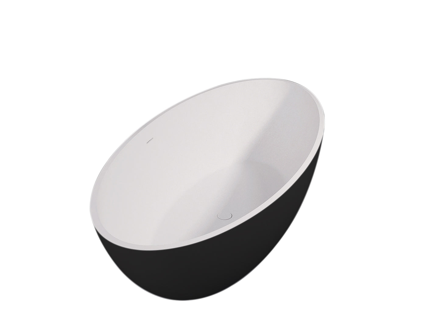 Vrijstaand ligbad Sanitado Elements Just New solid surface 180x85cm zwart en wit