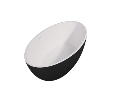 Vrijstaand ligbad Sanitado Elements Just New solid surface 180x85cm zwart en wit