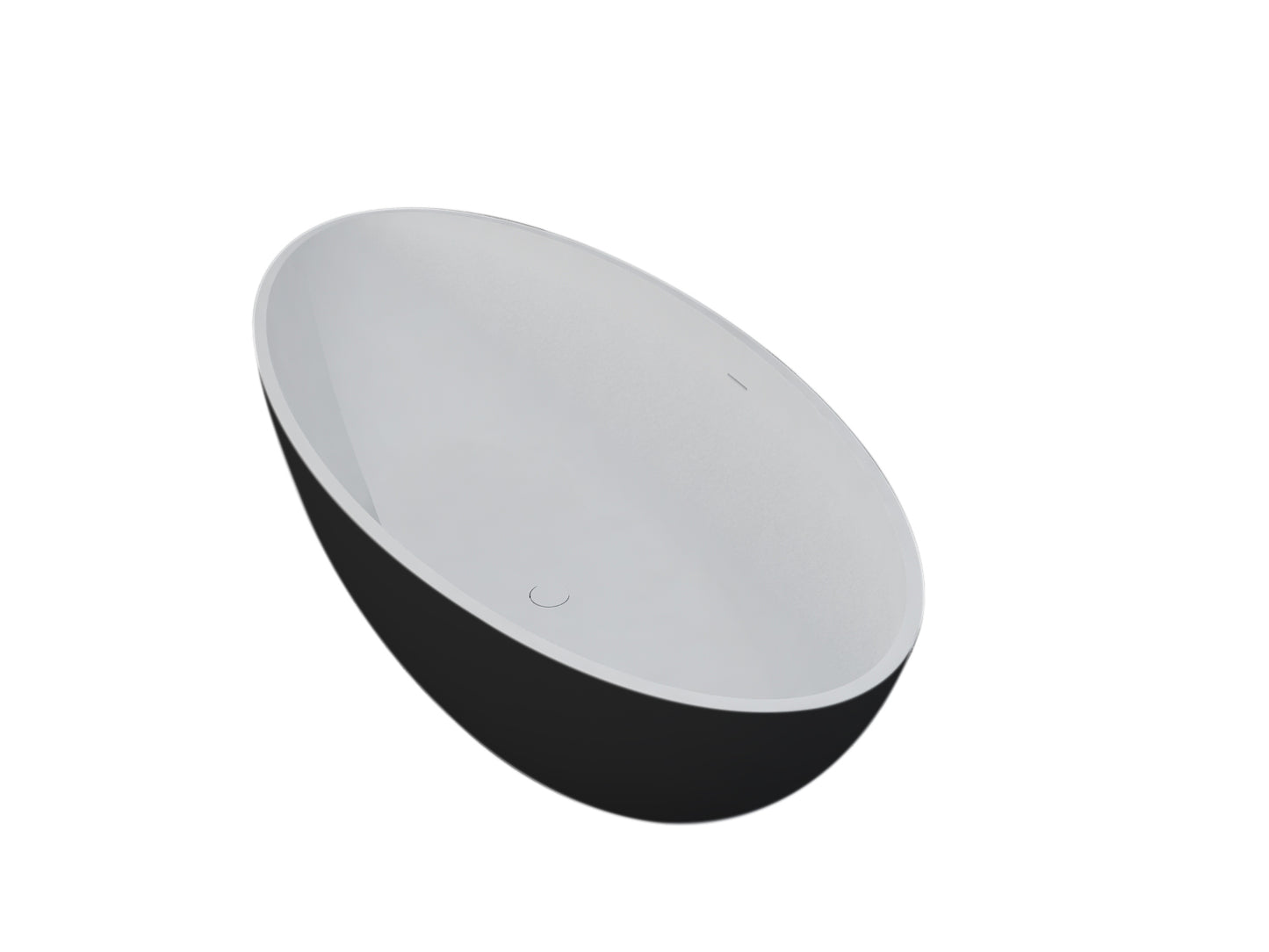 Vrijstaand ligbad Sanitado Elements Just New solid surface 180x85cm zwart en wit
