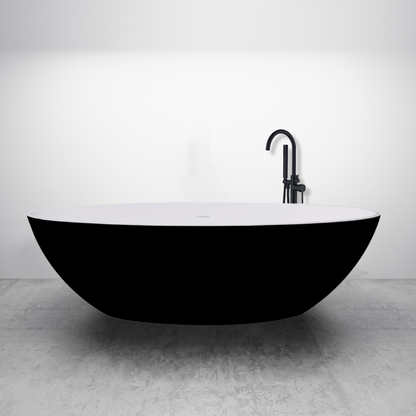 Vrijstaand ligbad Sanitado Elements Just New solid surface 180x85cm zwart en wit