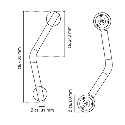 Bad- en douchegreep Ridder Ken 43cm chroom met antislip