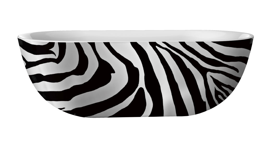 Vrijstaand ligbad Sanitado Industry Zebra 180x86cm zwart en wit