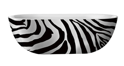 Vrijstaand ligbad Sanitado Industry Zebra 180x86cm zwart en wit