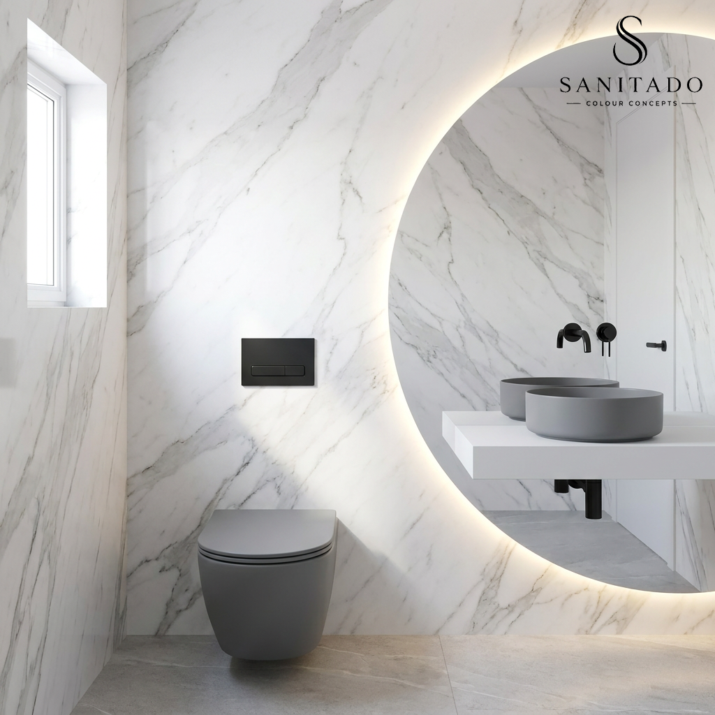Wandcloset Sanitado rainbow randloos met softclose toiletzitting in mat grijs