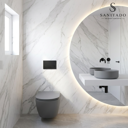 Wandcloset Sanitado rainbow randloos met softclose toiletzitting in mat grijs