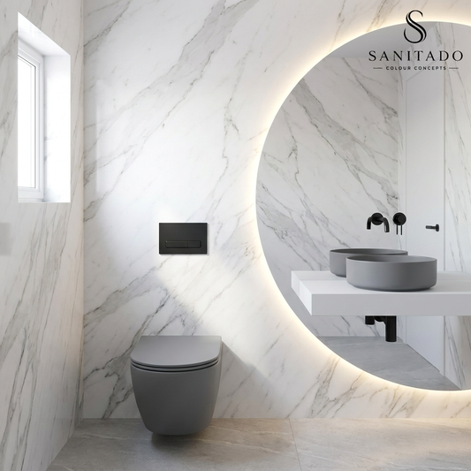 Wandcloset Sanitado rainbow randloos met softclose toiletzitting in mat grijs