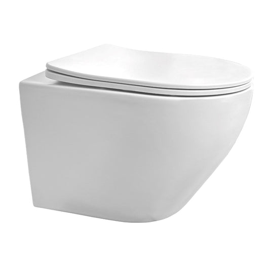 Wandcloset Sanitado rainbow randloos met softclose toiletzitting in mat wit