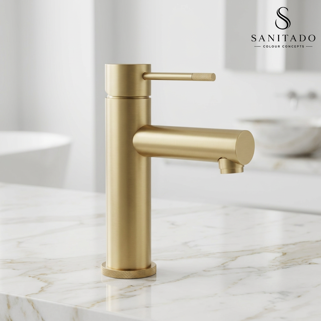 Sanitado Industry Luxe Rechte Wastafelmengkraan Mat Goud