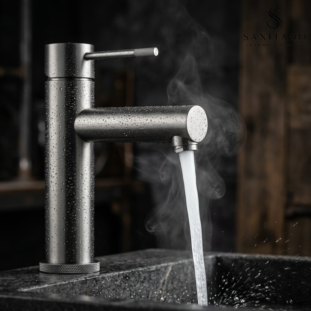 Wastafelmengkraan recht Sanitado Industry in gunmetal