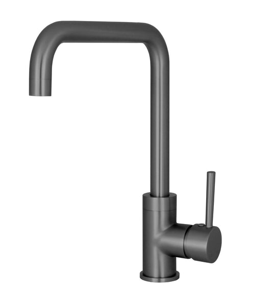 Keukenmengkraan Sanitano Industry Pricco met coldstart en draaibare c-uitloop in gunmetal