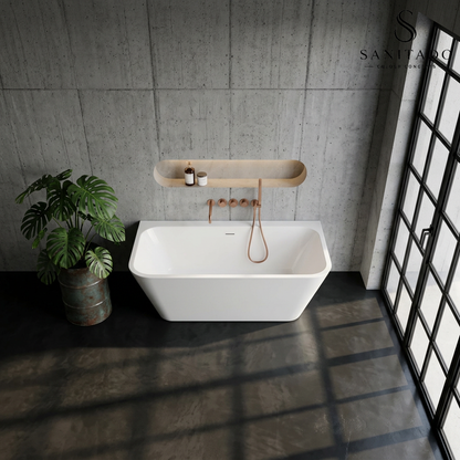 Half vrijstaand ligbad Sanitado Industry Silmo 180x80cm mat wit