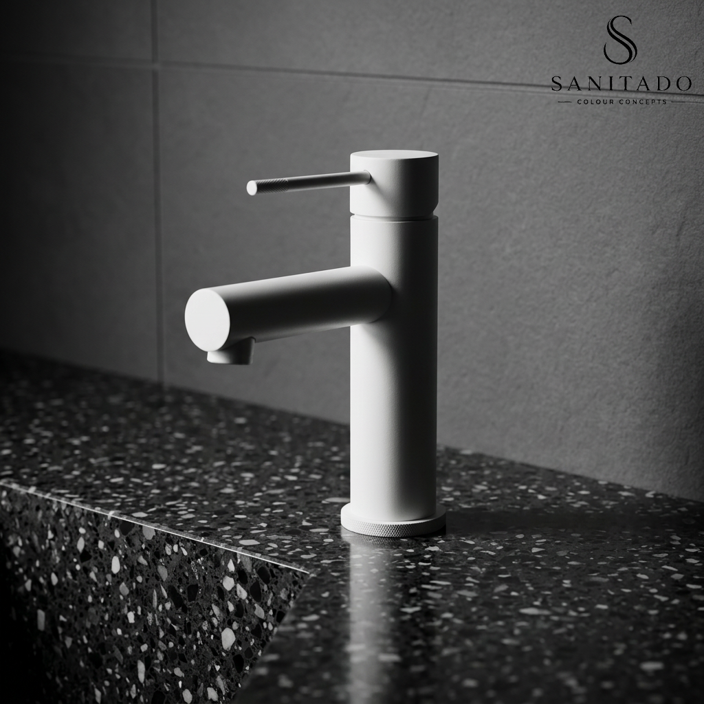 Sanitado Industry Luxe Rechte Wastafelmengkraan Mat Wit