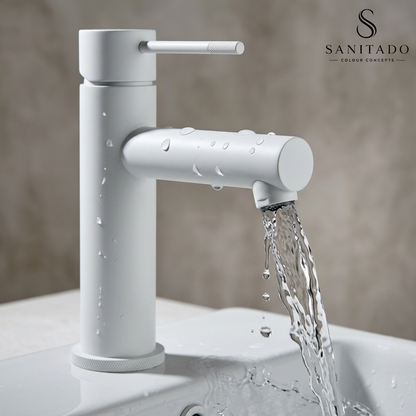 Sanitado Industry Luxe Rechte Wastafelmengkraan Mat Wit