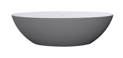 Vrijstaand ligbad Sanitado Elements Just New solid surface 180x85cm grijs en wit